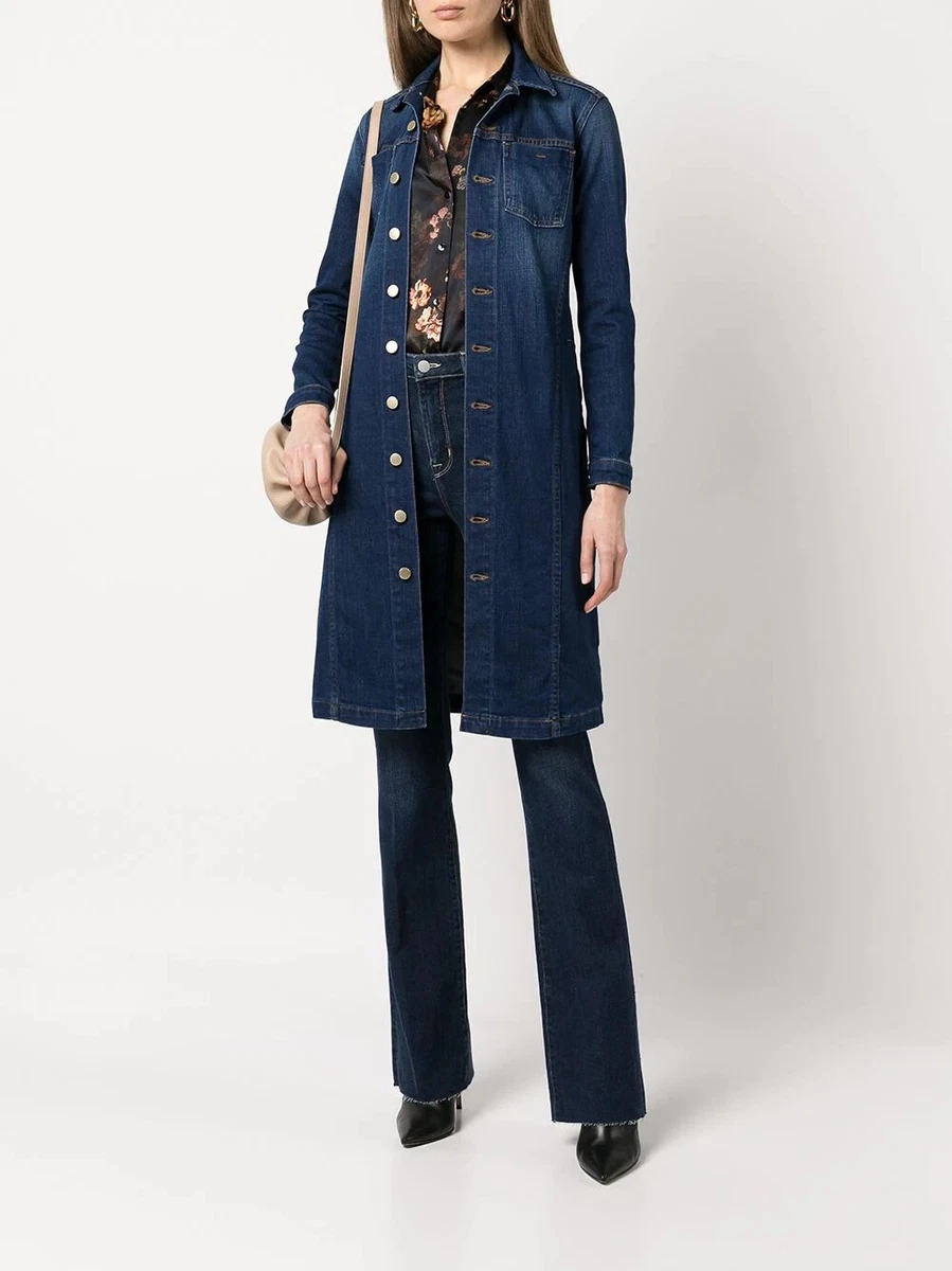 NEW L'AGENCE vienna long jacket in Denim size S #D7042 | eBay