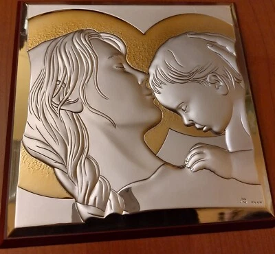 Quadro Argento Madonna Con Bambino - Immagine 1 di 3