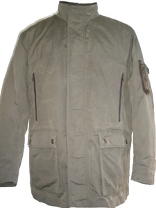 RAINFOREST REMOVABLE DOWN LINER KHAKI GREEN JACKET LEATHER TRIM XL $479 FREE S/H - Picture 1 of 12