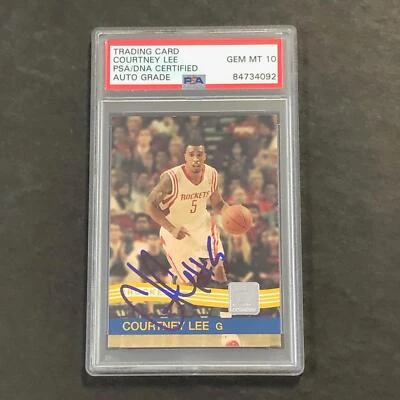 Tarjeta firmada por Courtney Lee Panini Donruss #85 2010-11 automática 10 PSA Slabbed Rockets Foto 1 de 2