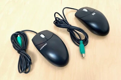 *USED* 2 x Compaq/HP Vintage PS/2 Scroll-Wheel Ball Mouse, Logitech M-S69 - Image 1 of 3