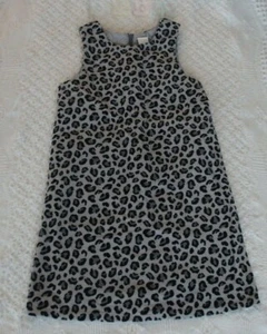Gymboree 7 Girls Dress Jumper EUC velour gray black animal print - Picture 1 of 1