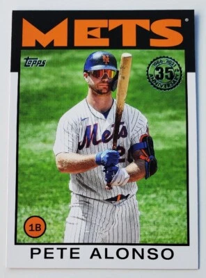 2021 Topps Pete Alonso New York Mets 1986 Anniversary Insert 86B-65 - Image 1 of 2