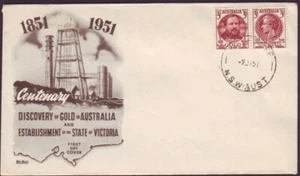 1951 3d GOLD PAIR ON UNADDRESSED WIDE WORLD FIRST DAY COVER (RU5664) - Picture 1 of 1