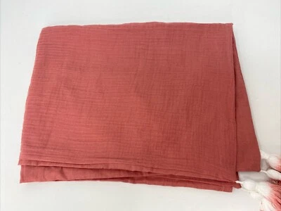 Opalhouse Cotton Gauze Tassel Pillow Sham Twin Coral Standard - Image 1 of 4