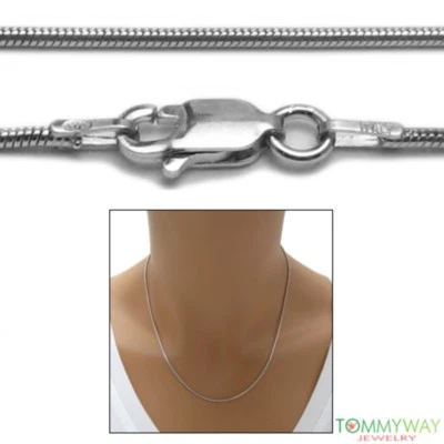 925纯银铑圆形蛇链项链1.25毫米(030规格) — 第 1/3 张图片