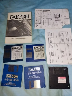 Atari ST Game 2 Pairs of Disks 1989+ 1989  Falcon F-16 Flight Simulation - Image 1 of 4