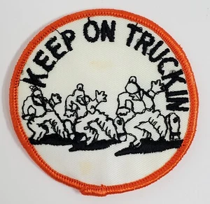 VTG 1970s Keep On Trucking 3"D Sew On/Iron On Round Patch Robert Crumb Design - Picture 1 of 4