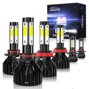 For Ram 1500 2013 2014 2015 w/Projector LED Bulbs Combo Headlights & Fog Lights - Picture 1 of 11