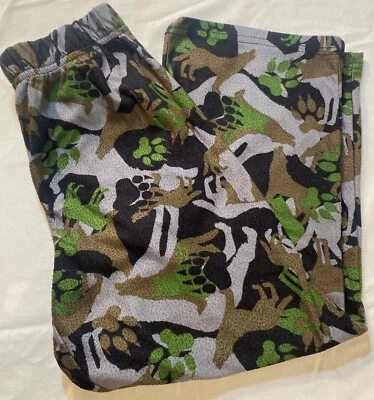 PANTALONES PIJAMA KOMAR NIÑOS TALLA 4/5 LOBOS CON ESTAMPADO DE PATAS COLORES CAMUFLAJE CON CINTURA ELÁSTICA Foto 1 de 4