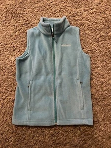 Girls Columbia Fleece Vest Size M 10-12 Turquoise Full Zip - Picture 1 of 3