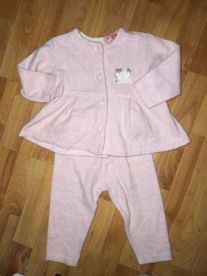 Cachcach Boutique Niñas Talla Conjunto de cárdigan y pantalón 24 meses rosa fuzzy swing Foto 1 de 4