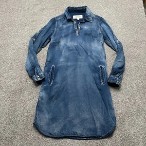Ryan Michael Kleid Small Blau Denim Chambray Tunika Western Langarm Damen - Bild 1 von 8