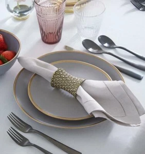 SFERRA FESTIVAL 20" SQUARE PURE LINEN DINNER NAPKINS IN SET OF 4 - Picture 1 of 13