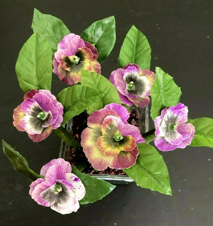 6 mini bolígrafos de flores de seda de pensamiento púrpura, ramo de bolígrafo, favor de boda Foto 1 de 3