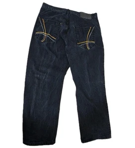 Rocawear Jeans Mens 40 X 31 Blue Y2K Baggy Skater Wide Leg Hip Hop Streetwear - Picture 1 of 13