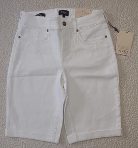 NWT NYDJ Not Your Daughter's Jeans white Briella denim shorts ladies size 2 - Picture 1 of 9