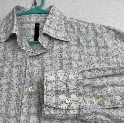 EQ Equilibrio Men's Large Multicolored Floral Plaid LS Button Up Cotton Casual - Image 1 of 4