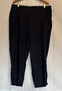 J. Jill Leinen Stretch Pull On Hose Tapered Leg dunkelblau Lagenlook Strand Gr. XL - Bild 1 von 12