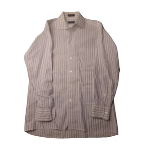 Christian Dior Monsieur Striped Dress Shirt Long Sleeve Button Up Size 15 32/33 - Picture 1 of 5