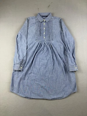 Polo Ralph Lauren Shirt Dress Womens 16 Blue Chambray Henley Button Front Logo - Image 1 of 4