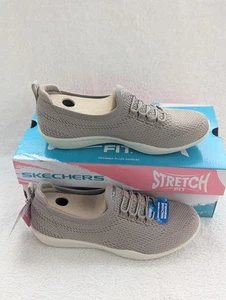 Size 6 Women's Skechers Newbury St Starlight Stroll Beige Pull On Sneakers Shoes - Picture 1 of 12