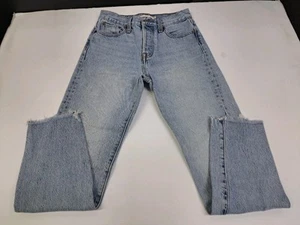 Levis Womens 25 Wedgie High Waist Premium Denim Raw Hem Button Fly Jeans#7180 - Picture 1 of 11