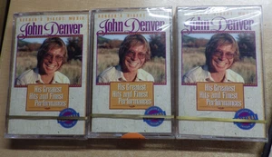John Denver - Greatest Hits and Finest Performances Cassette / NOS NEW SET OF 3 - Picture 1 of 3