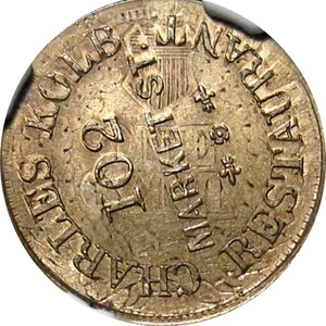 1863 Newark New Jersey Civil War Token Charles Kolb Over 1862 Cent R7 NGC MS65 - Picture 1 of 7