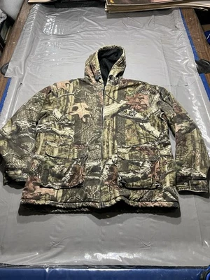Mossy Oak Break-Up Infinity Jacket Mens Sz L Camo Hooded Insulated Hunting Coat - Image 1 of 4