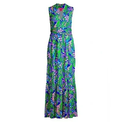 Nuevo con etiquetas Vestido Lilly Pulitzer Pearce Maxi en Azul Boreal How You Like Me Prowl M Foto 1 de 4