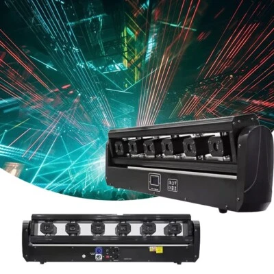 2pack 6 Eyes Laser Moving Head Light Beam Bar 6 Heads RGB Laser Lights For Club - Image 1 of 4
