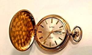 Arnex Pocket Watch VAN WOODS 17 Jewels Gold Tone Case Swiiss Free Shipping - Picture 1 of 10