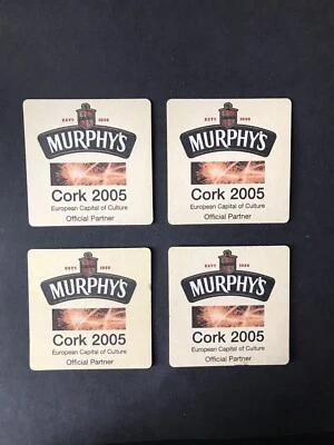 4pc Murphy's Cork City 2005 Capital of Culture Beer mats - NEW Irish Ireland - Image 1 of 4