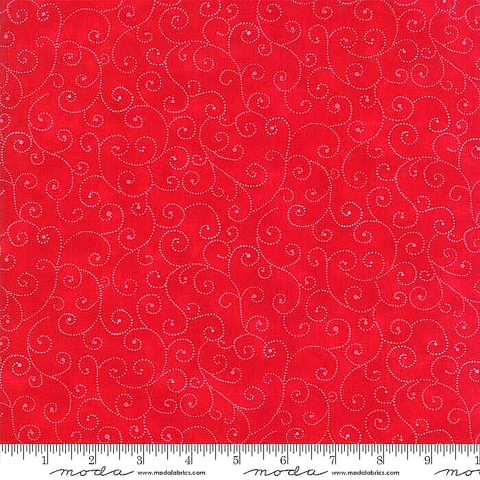 MODA  FABRICS WITH MARBLES SWRIL #9908 23 "CHRISTMAS RED "BY THE  YARD - Image 1 of 1