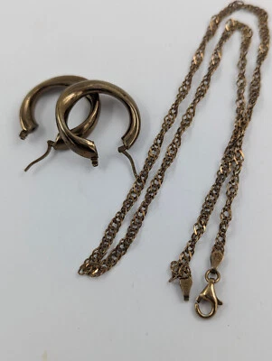 Schmuckset 0,925 Sterlingsilber rotvergoldet - Bild 1 von 4