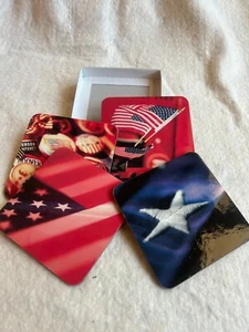 Coasters- "The History Channel Club" USA Military (4- 4x4 ) New without Tag - Picture 1 of 2