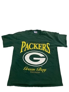 Vintage NFL Green Bay Packers T-Shirt Herren Large L Trench Green Helm Logo - Bild 1 von 5