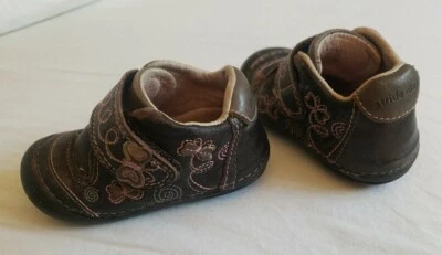 Stride Rite 1st Walker Infant Toddler Leather Shoes Baby Bootie Pink Embroidery  - Image 1 of 4