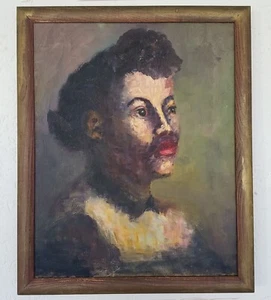 Rare Portrait Painting - Black / Afro Woman - Transexual Male -  Lucy H Anderson - Picture 1 of 8