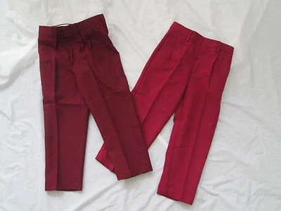 Pantalones de niño 4 5 6 7 8 10 12 14 16 18 NUEVO granate vestido borgoña plisado Foto 1 de 4