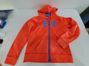 UNDER ARMOUR STORM Hoodie YLG Loose Cold Gear Tangerine Orange Sweatshirt - Picture 1 of 12