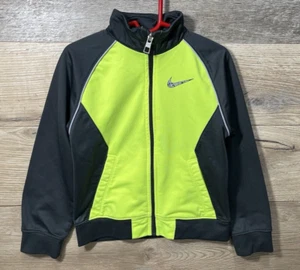 NIKE Dri-Fit Track Jacket Boy's 4T Green/Gray Zip Up Lightweight Activewear Coat - Picture 1 of 10