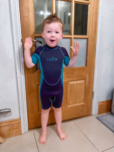 Boys Kids Wetsuits Neoprene Shorty Back Zip Suit Surf Scuba Snorkeling Swimsuit