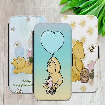 WINNIE THE POOH FLIP FOR IPHONE SAMSUNG GOOGLE WALLET PHONE CASE COVER RETRO ART - Image 1 of 4