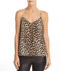Equipment Layla XXS Women's Leopard Print Silk Camisole Top V-Neck Beige Black