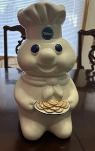 Vtg 1997 Pillsbury Doughboy With Tray Of Cookies Ceramic 12" Cookie Jar - Picture 1 of 12