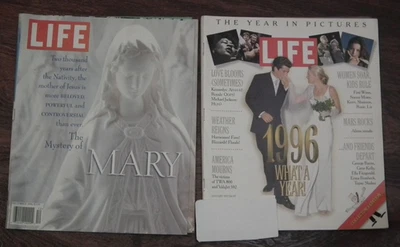 Vtg 2 Life Magazines Dec 1996, Jan 1997 Year in Pictures,2 Four Page Fold Outs Foto 1 de 4