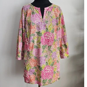 EUC Brooks Brothers Liberty Act Fabric Women's Floral Cotton Tunic Top XL - Afbeelding 1 van 9