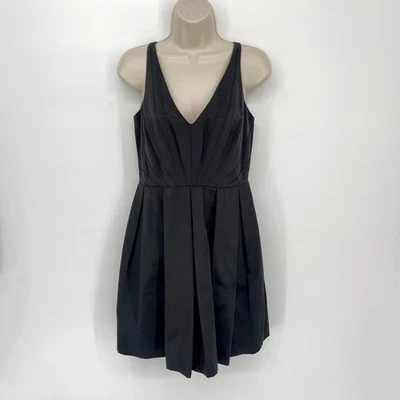 Vestido de cóctel plisado con escote en V Z Spoke by Zac Posen para mujer talla 6 negro $225 Foto 1 de 4
